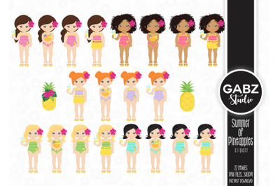 Summer of Pineapples Clipart