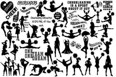 Cheerleader Silhouettes AI EPS PNG