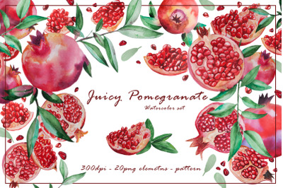 Watercolor pomegranate