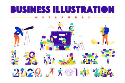 Illustrations on the topic of business.