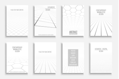 White abstract futuristic templates