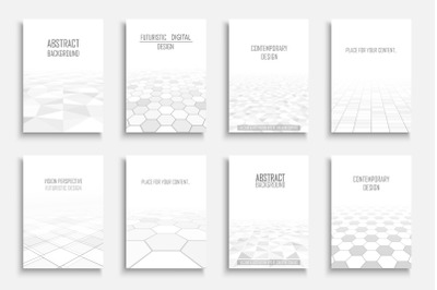 White futuristic geometric covers