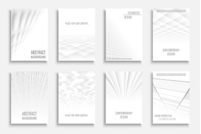 White abstract futuristic covers