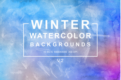 Winter Watercolor Backgrounds Vol.2