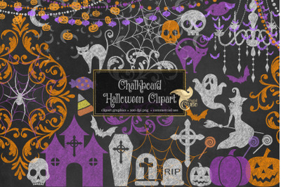 Chalkboard Halloween Clipart