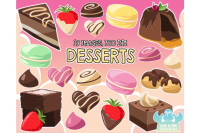 Desserts Clipart - Lime and Kiwi Designs