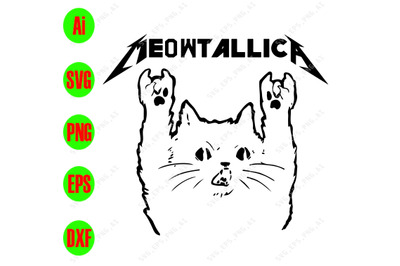 Meowtallic svg&2C; dxf&2C;eps&2C;png&2C; Digital Download