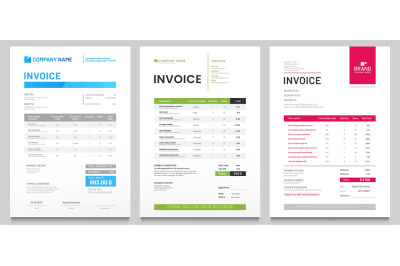 Business invoice form template. Invoicing quotes, money bills or price