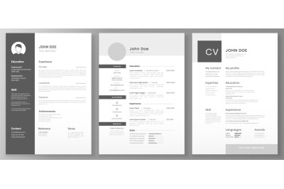 Resume template. Cv professional or designer jobs resumes. Work in bes