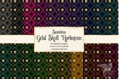 Gold Skull Harlequin Patterns