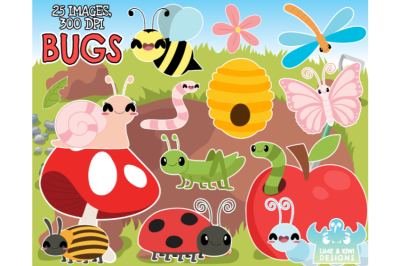 Bugs Clipart - Lime and Kiwi Designs