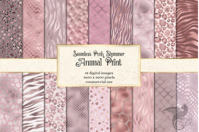 Pink Shimmer Animal Skins Digital Paper