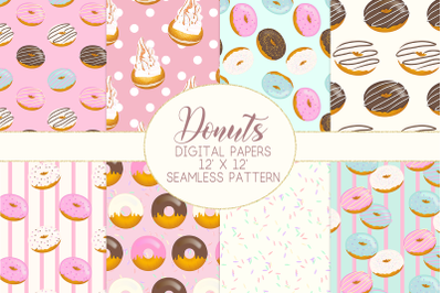 Donuts Digital PapersGraphic Pattern