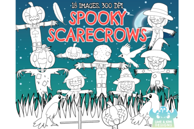 Spooky Scarecrows Digital Stamps - Lime and Kiwi Designs