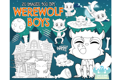 Werewolf Boys Digital Stamps - Lime and Kiwi Designs