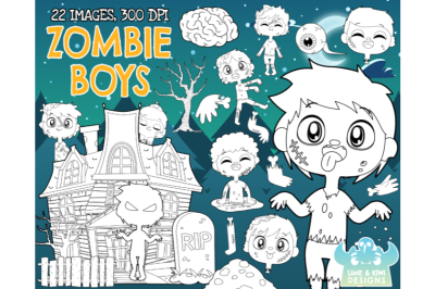 Zombie Boys Digital Stamps - Lime and Kiwi Designs