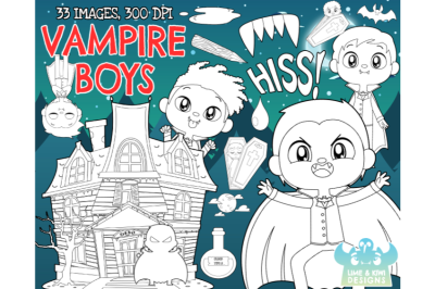 Vampire Boys Digital Stamps - Lime and Kiwi Designs