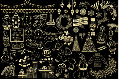 Gold Foil Christmas Clip Art