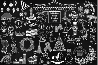 Chalk Christmas Clip Art