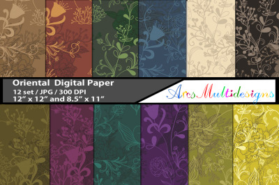 oriental pattern digital papers