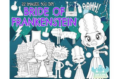 Bride of Frankenstein Digital Stamps - Lime and Kiwi Designs
