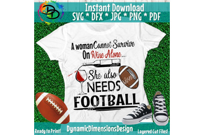 Wine and watch football SVG, Footbal svg, Wine svg, football mom, win