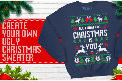 Christmas Sweater Svg On All Category Thehungryjpeg Com