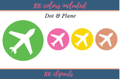 100 Colors Clip Art&2C; 100 Plane Dot clipart&2C; Plane planner stickers&2C; Ai