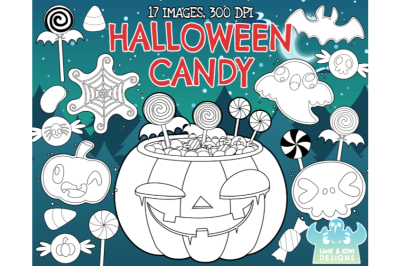 Halloween Candy Digital Stamps - Lime and Kiwi Designs