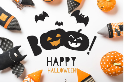 Kids Halloween Font and Graphics Set