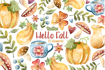Fall Watercolor Cliparts