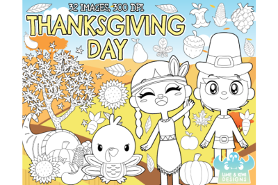 Thanksgiving Day Digital Stamps - Lime and Kiwi Designs