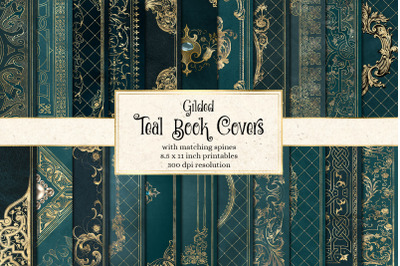 Gilded Teal Book Covers