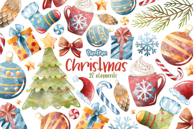 Christmas Watercolor Cliparts