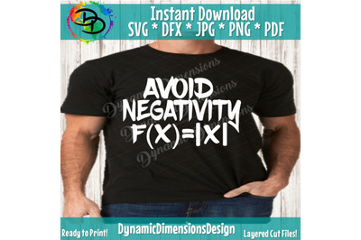 Math SVG&2C; Math Cut File&2C; Avoid Negativity&2C; Math Teacher&2C; Funny Math Q