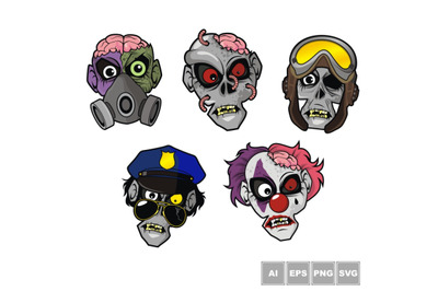 Zombie Head Character Set 3
