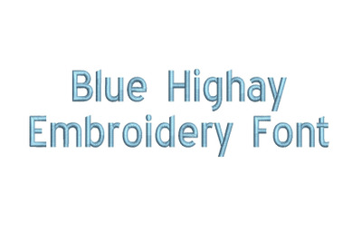 Blue Highway 15 sizes embroidery font (RLA)