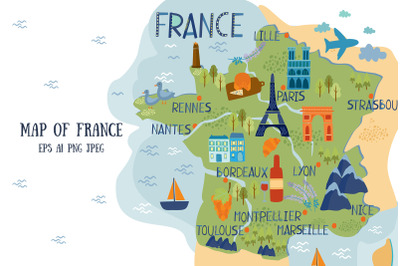 Vector Map of France