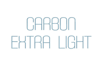 Carbon Extra Light 15 sizes embroidery font