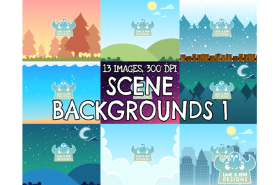 Backgrounds Clipart - Mixed Scenes 1 - Lime and Kiwi Designs