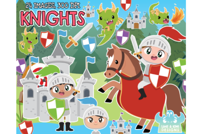 Knights Clipart - Lime and Kiwi Designs