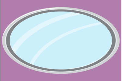 Mirror isolated oval form