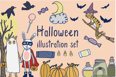 Halloween Illustration Set