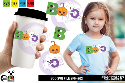 Halloween SVG, Boo, ghost, pumpkin, trick or treat SPH-202