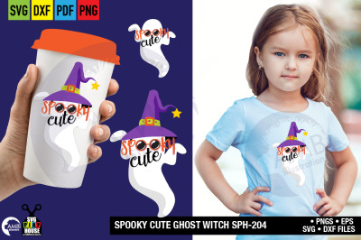 Spooky cute SVG, witch ghost, halloween, witch, trick or treat SPH-204