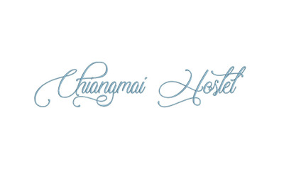 Chiangmai Hostel 15 sizes embroidery font
