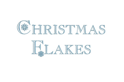 Christmas Flakes 15 sizes embroidery font
