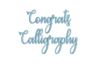 Congrats Calligraphy 15 sizes embroidery font (MHA)
