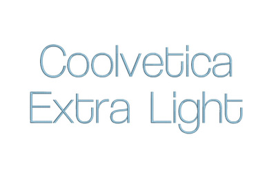 Coolvetica Extra Light 15 sizes embroidery font (RLA)