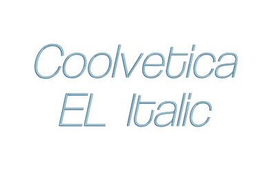 Coolvetica EL Italic 15 sizes embroidery font (RLA)